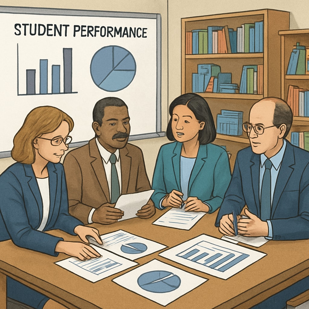 School board members analyzing education data to drive improvement