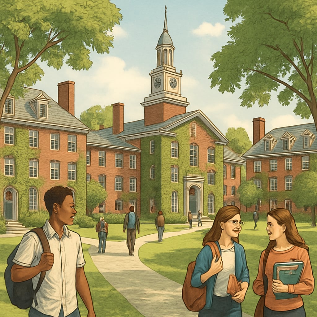 US university campus welcoming international A Level students