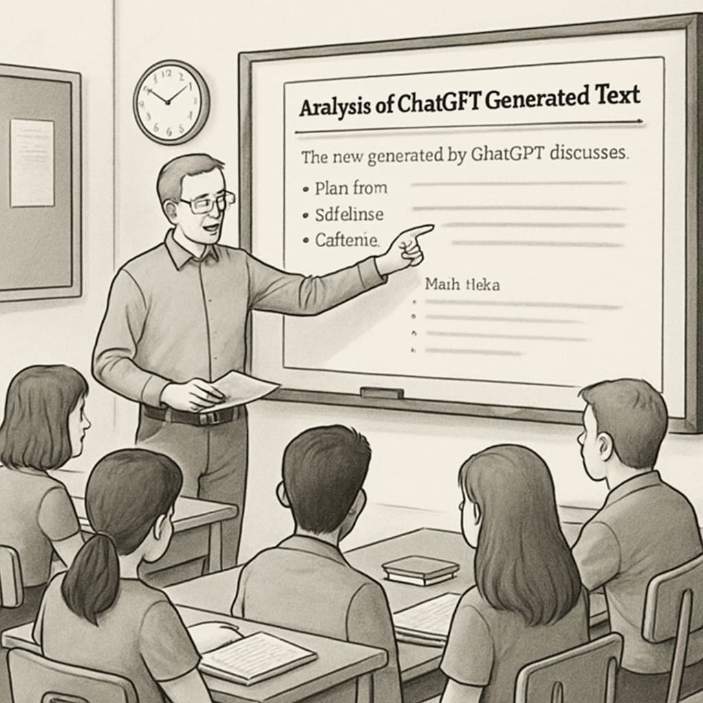 Educator teaching critical analysis of AI-generated content