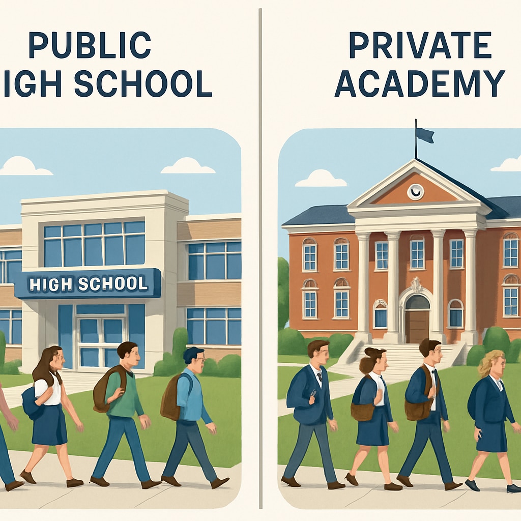 Public vs private school facility comparison for education choice