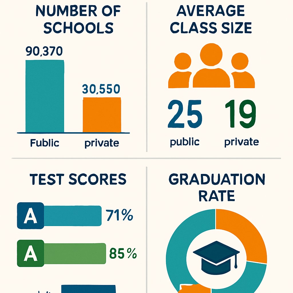 Data visualization of public and private school differences