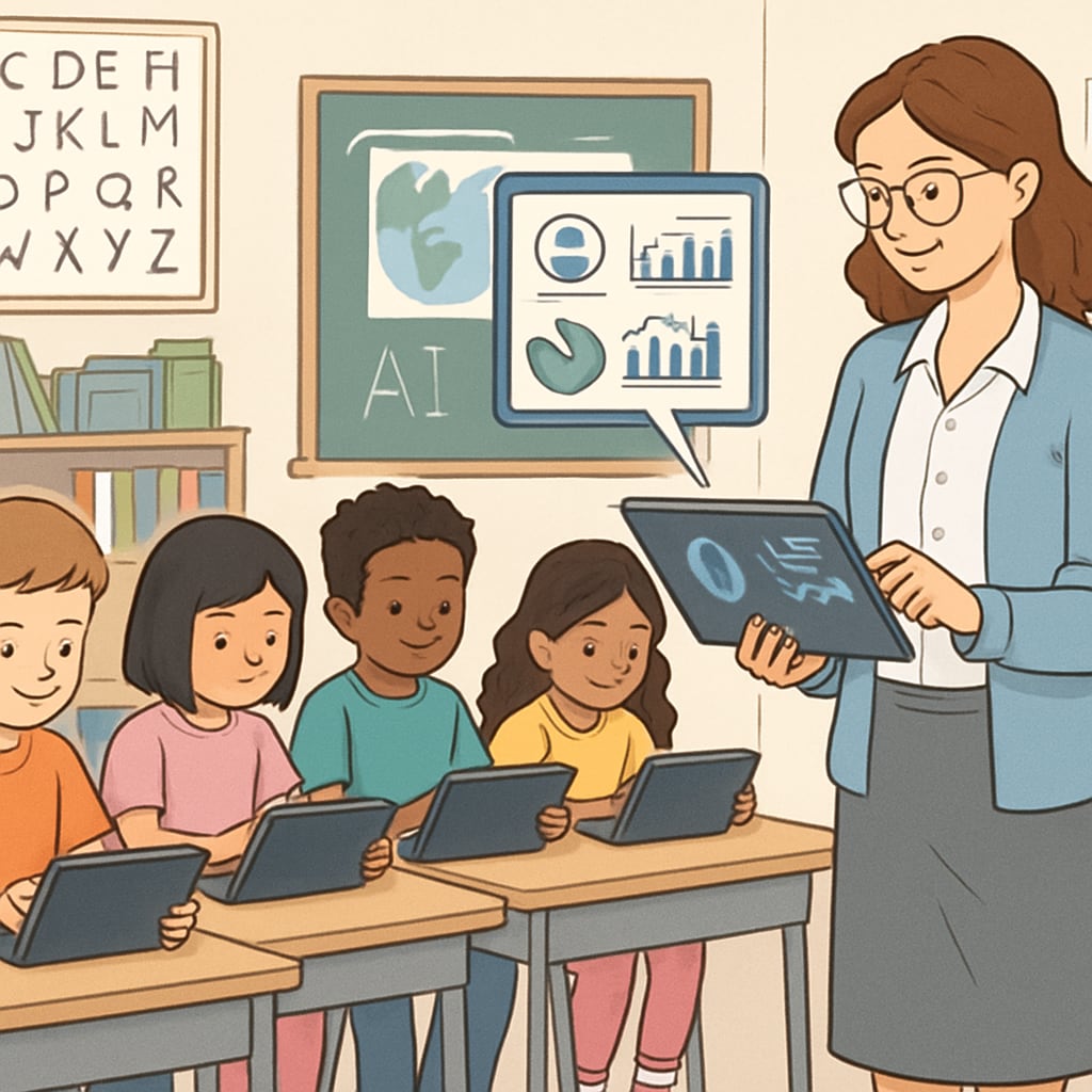AI education tools in classroom setting enhancing teacher productivity