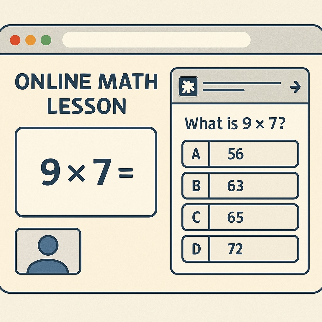 Browser extension for student focus during online math lesson