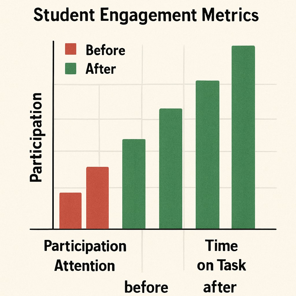 Learning tool impact on attention retention metrics