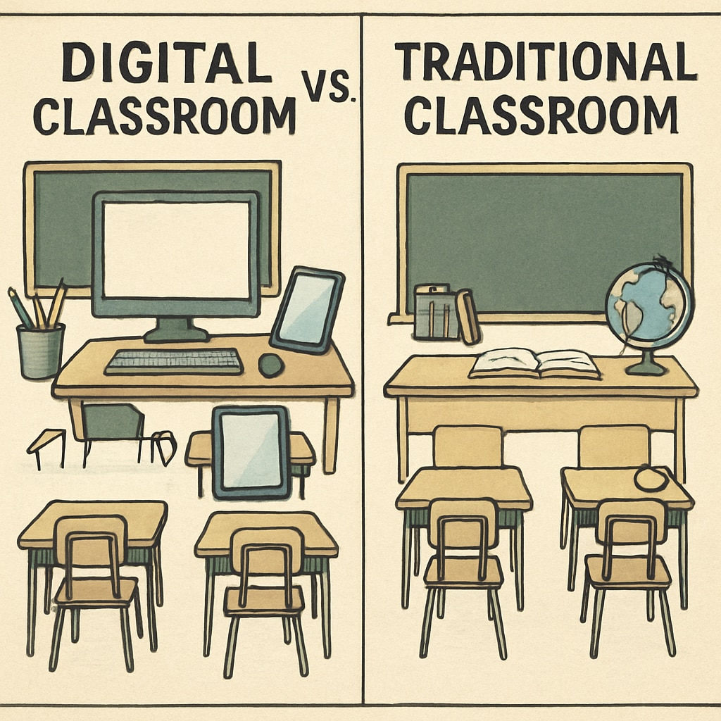 Digital teaching versus traditional pedagogy comparison
