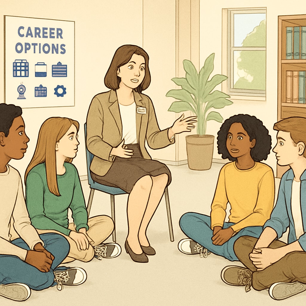 Students resolving career planning confusion during counseling session