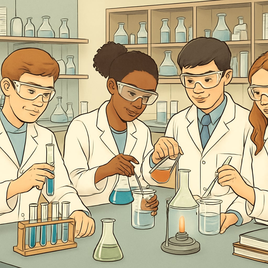High school chemistry research project in progress
