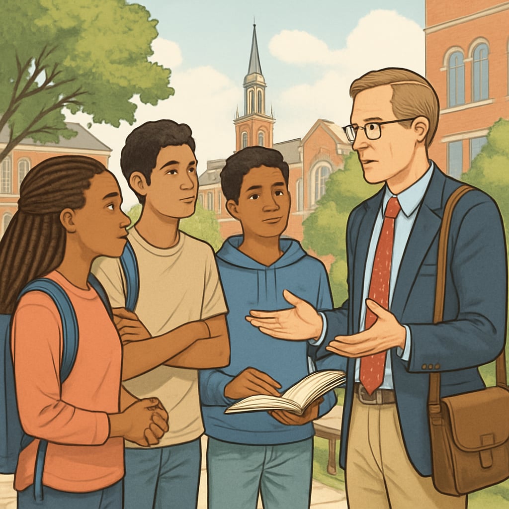 K12 students consulting with University of California employee