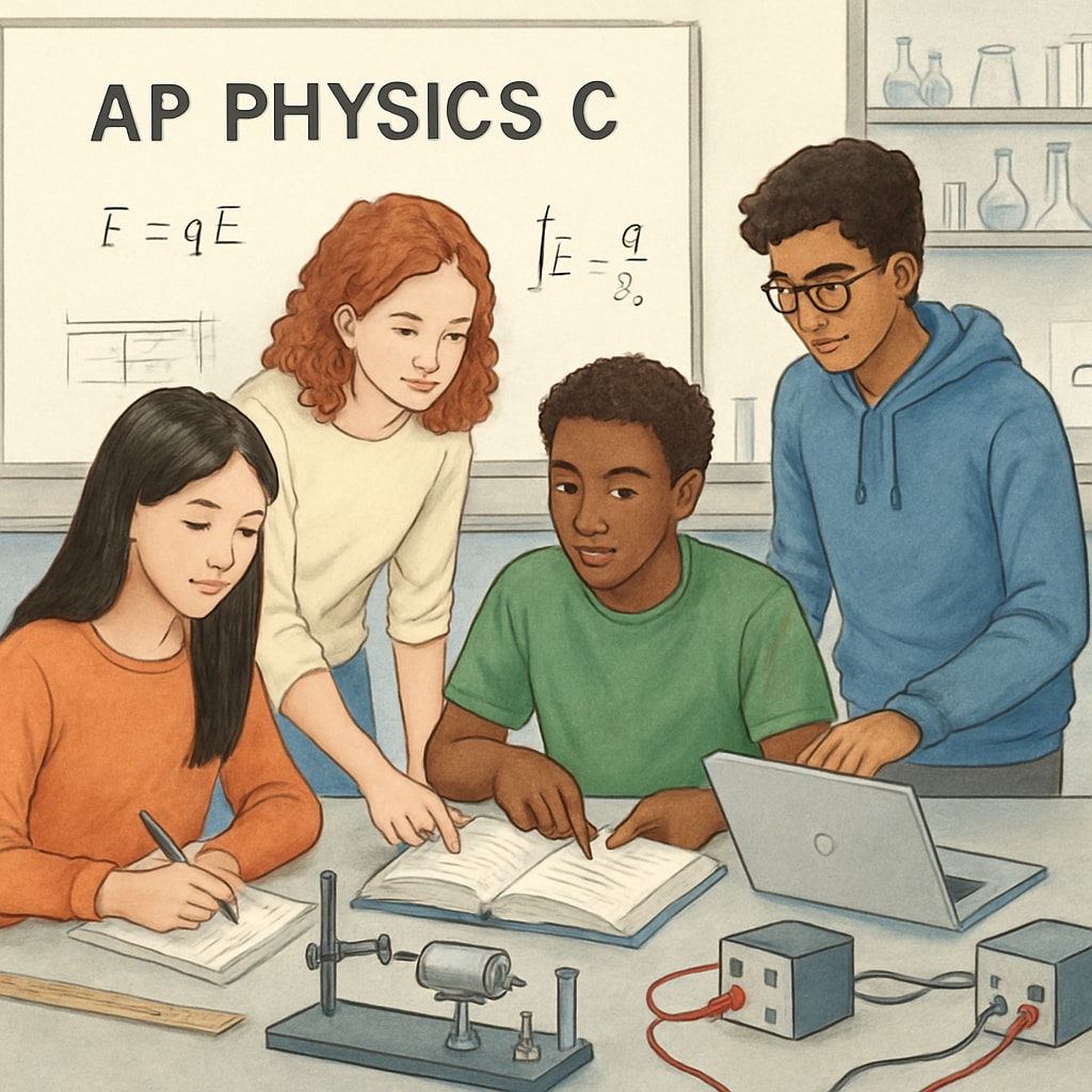 AP Physics C students conducting grade-related research