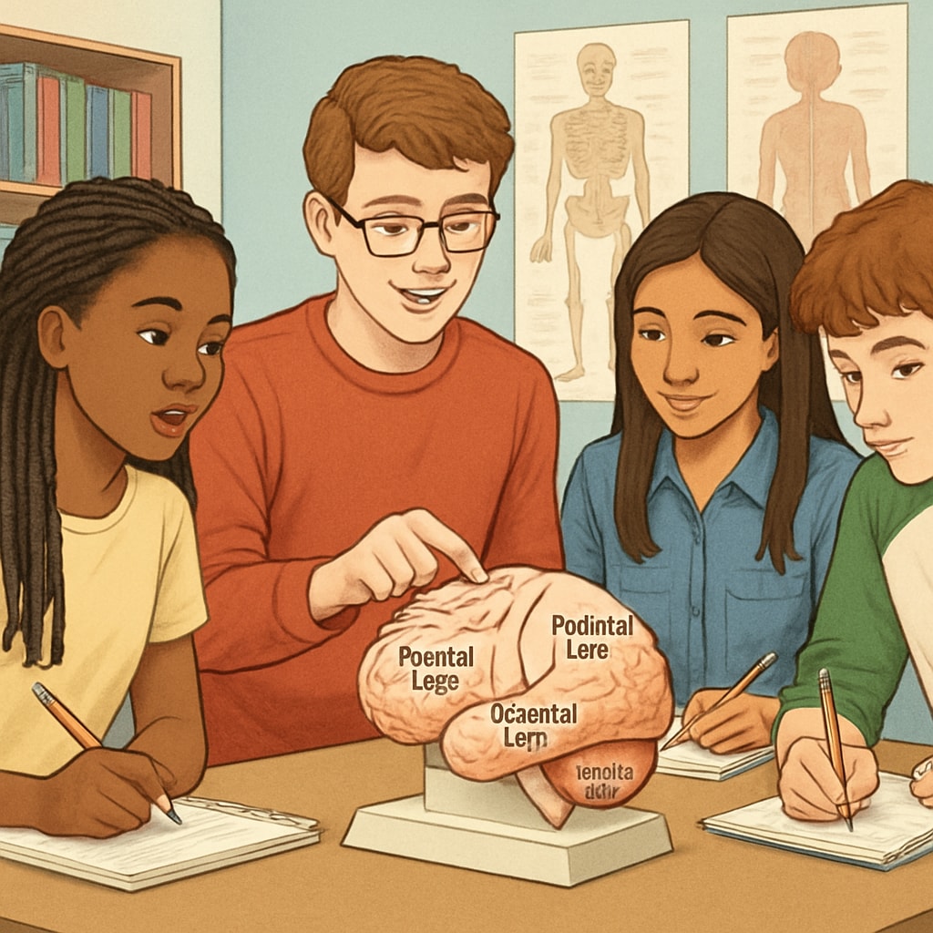 Gifted students studying neuroanatomy to support academic performance and neurosurgical aspirations