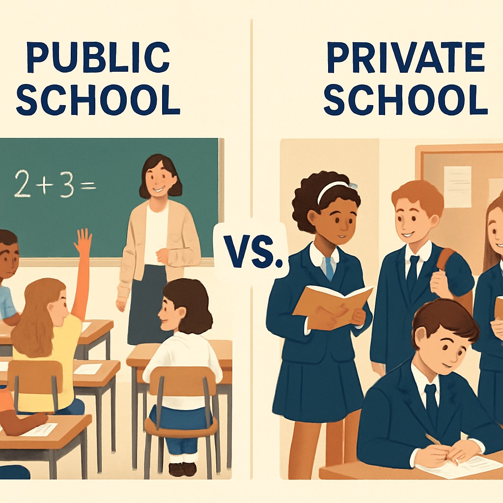 Public vs private school comparison for education choices