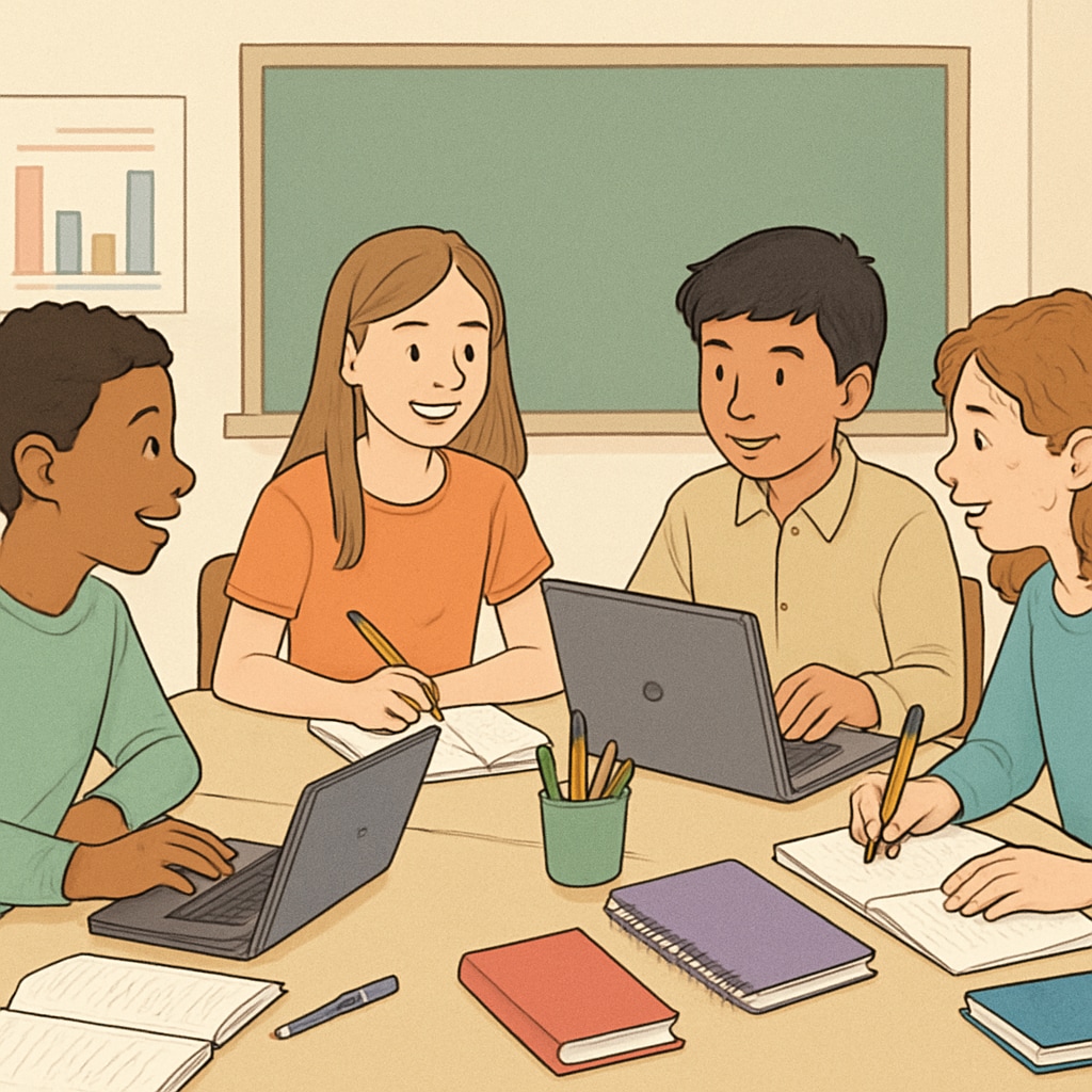 Students engaged in post-class reflection within a learning community
