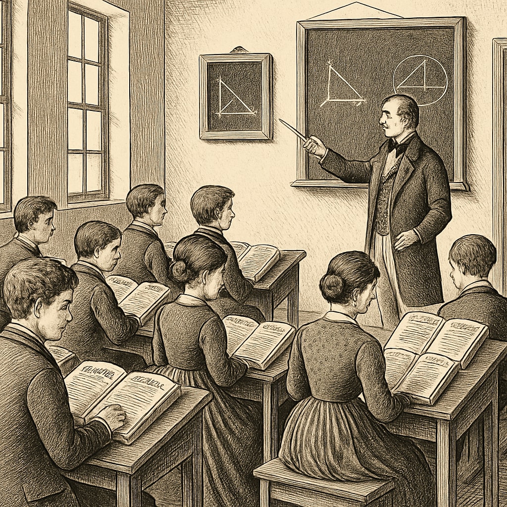 Classical education historical classroom scene