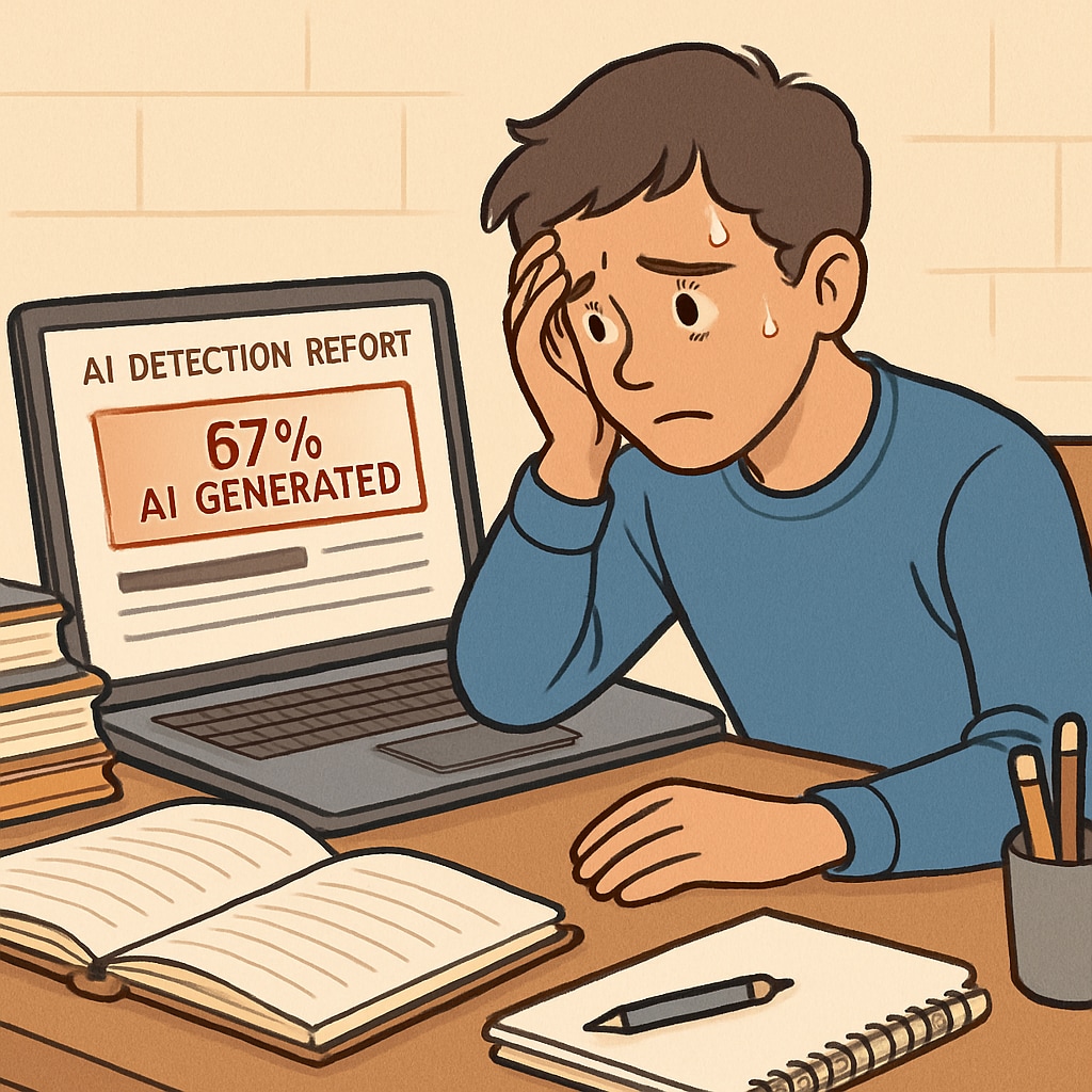 Student distressed by false AI detection result on essay