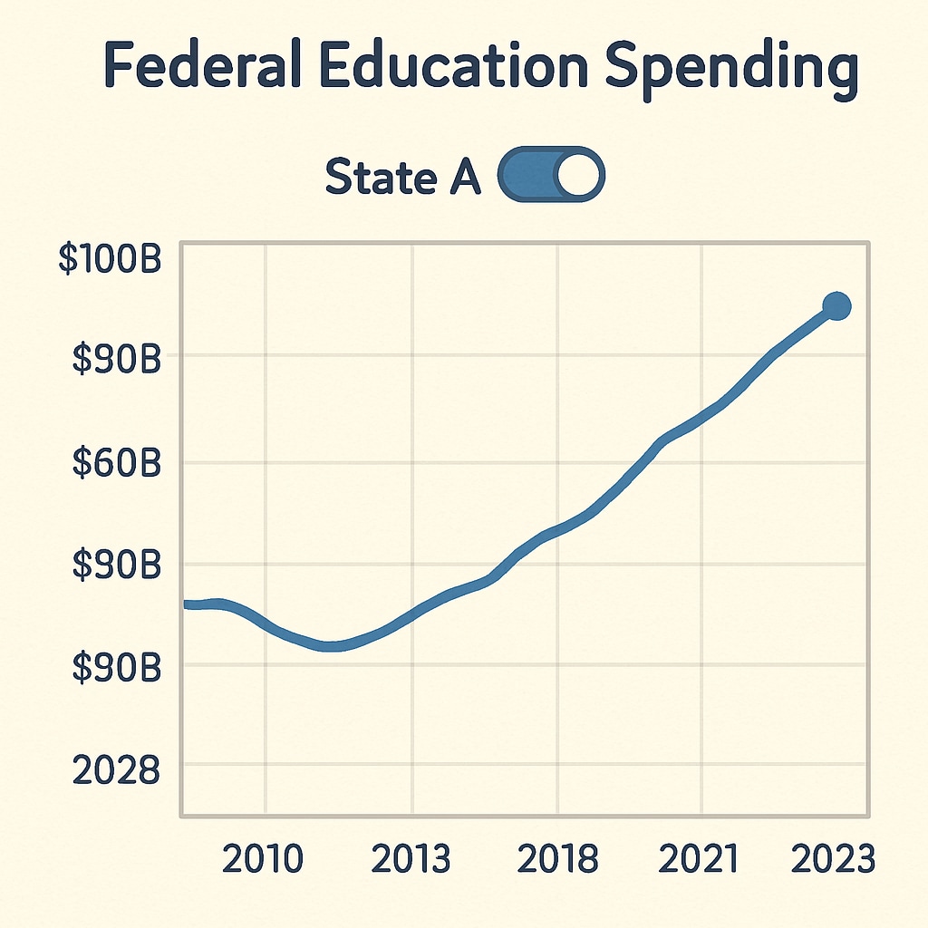 Federal education expenditure dashboard with state comparison filters