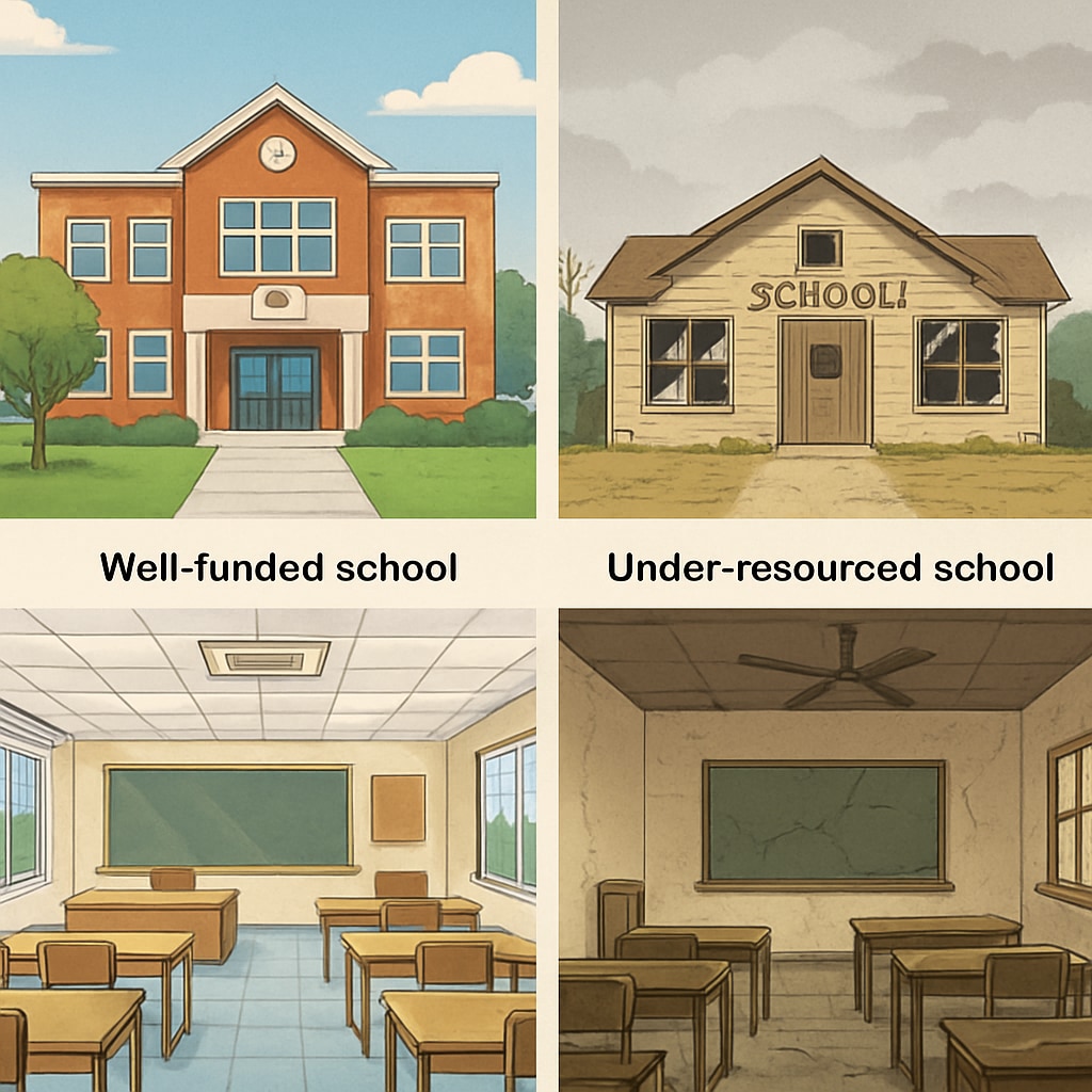 Educational inequality visible through school building conditions