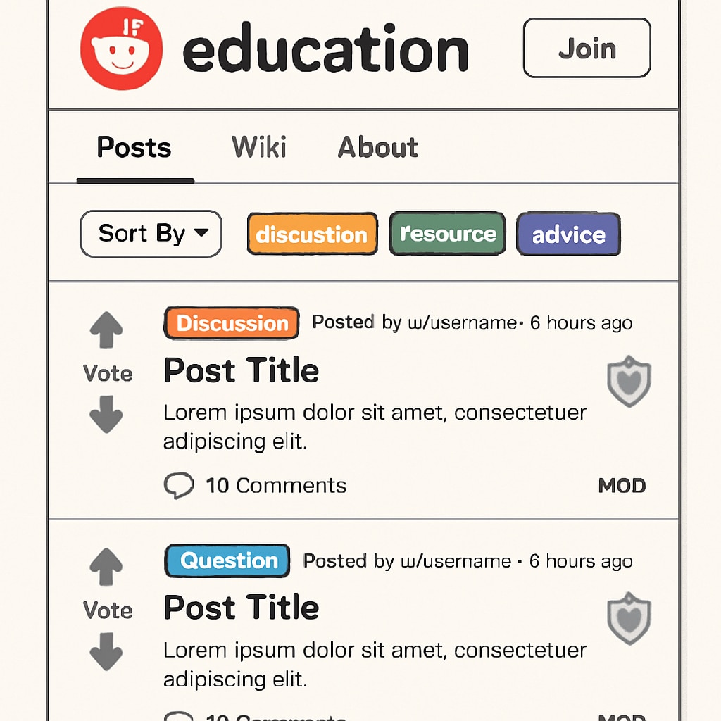 Education subreddit resources navigation