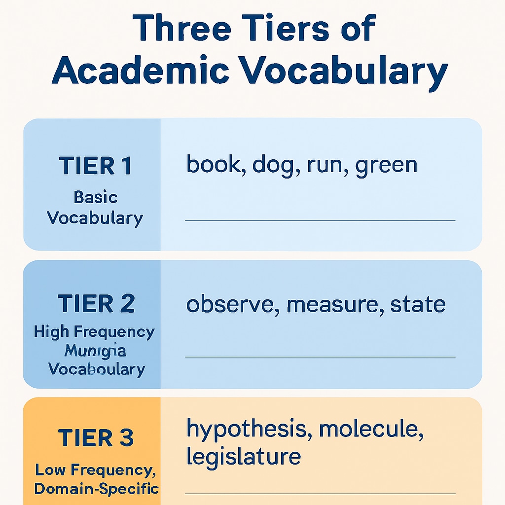 Academic writing skills vocabulary hierarchy diagram