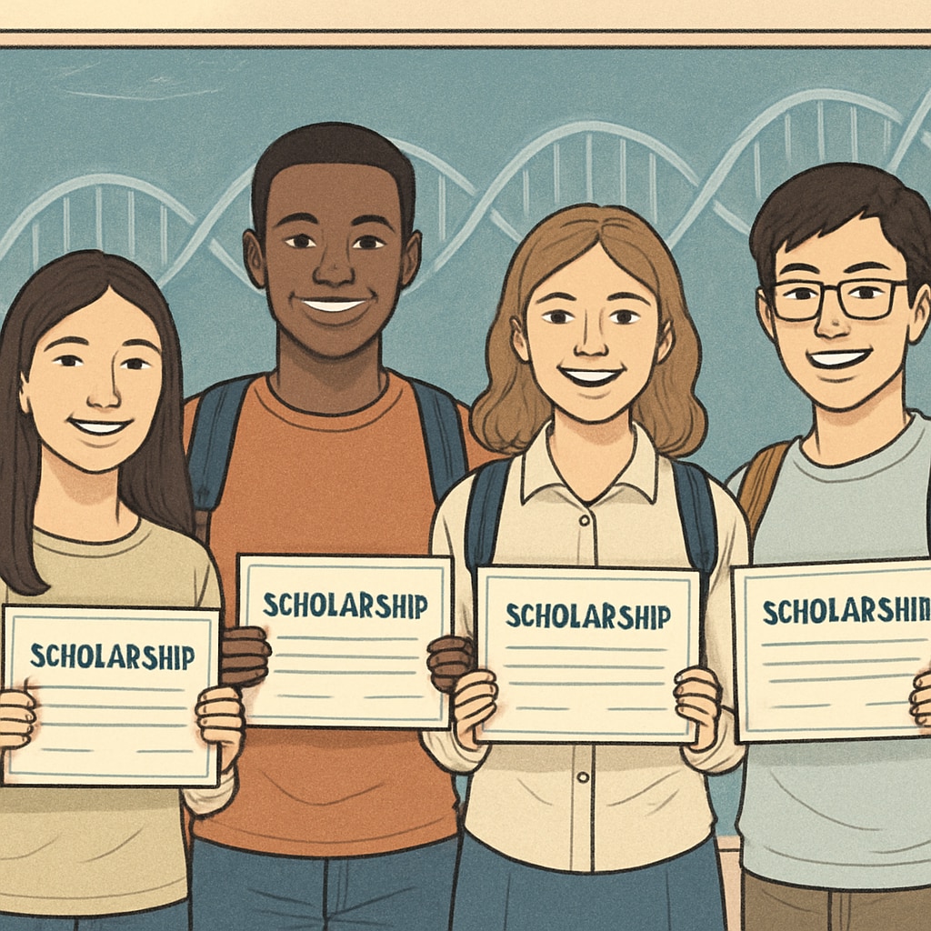 Bioinformatics scholarship recipients celebrating academic achievement