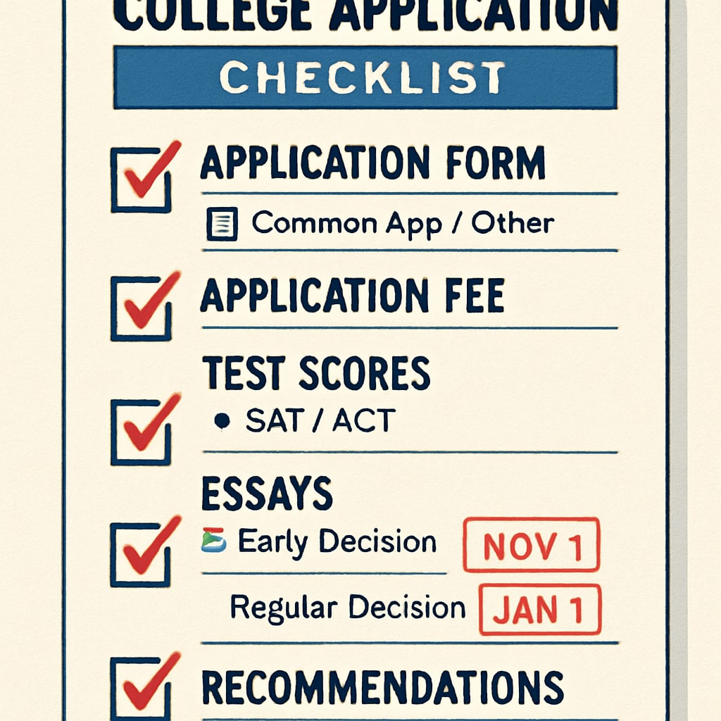 College application preparation checklist for students