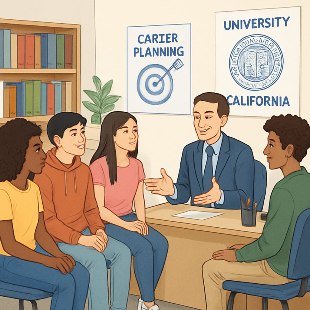 University of California career consultation session with high school students