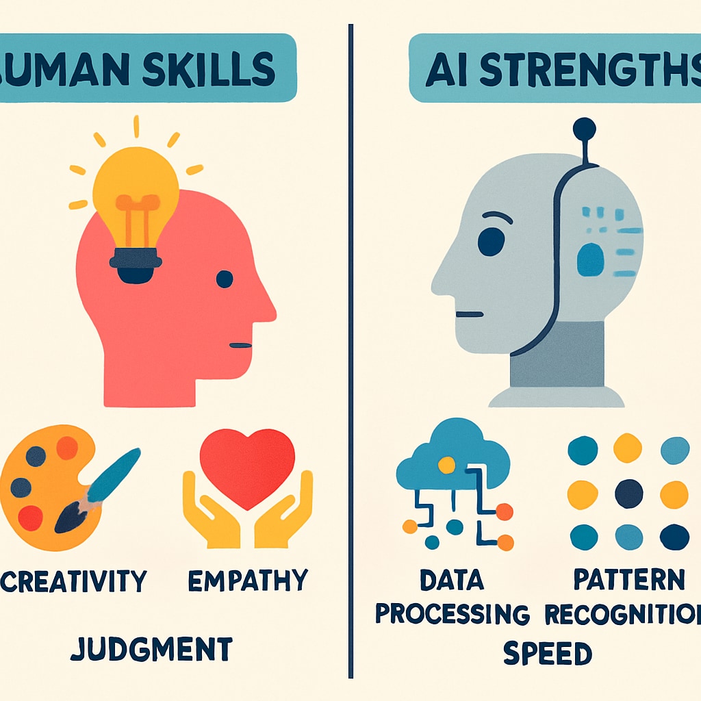 Visual comparison of human versus AI capabilities in future career prospects