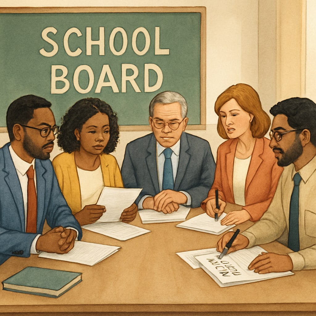 School board members demonstrating effective governance practices