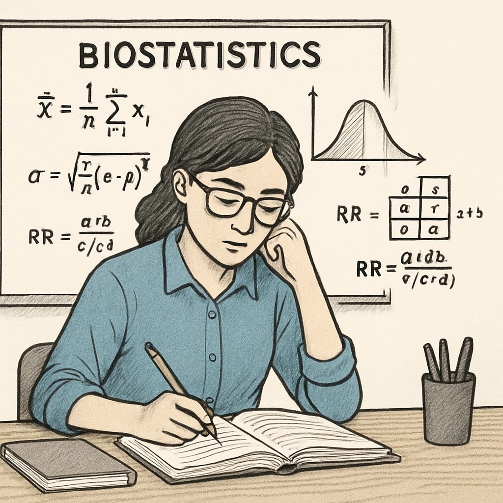 Math courses for biostatistics students with calculus and linear algebra examples