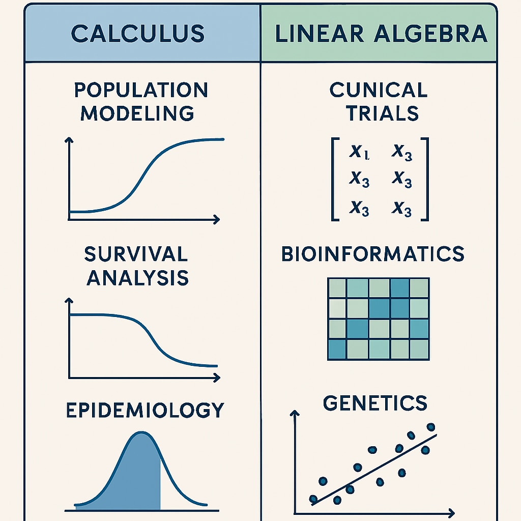 Calculus vs linear algebra applications in biostatistics programs