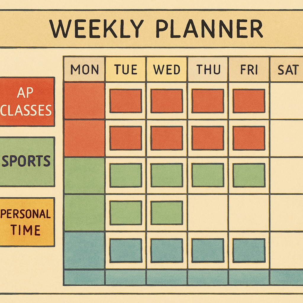 Balanced schedule for AP students with time management visualization