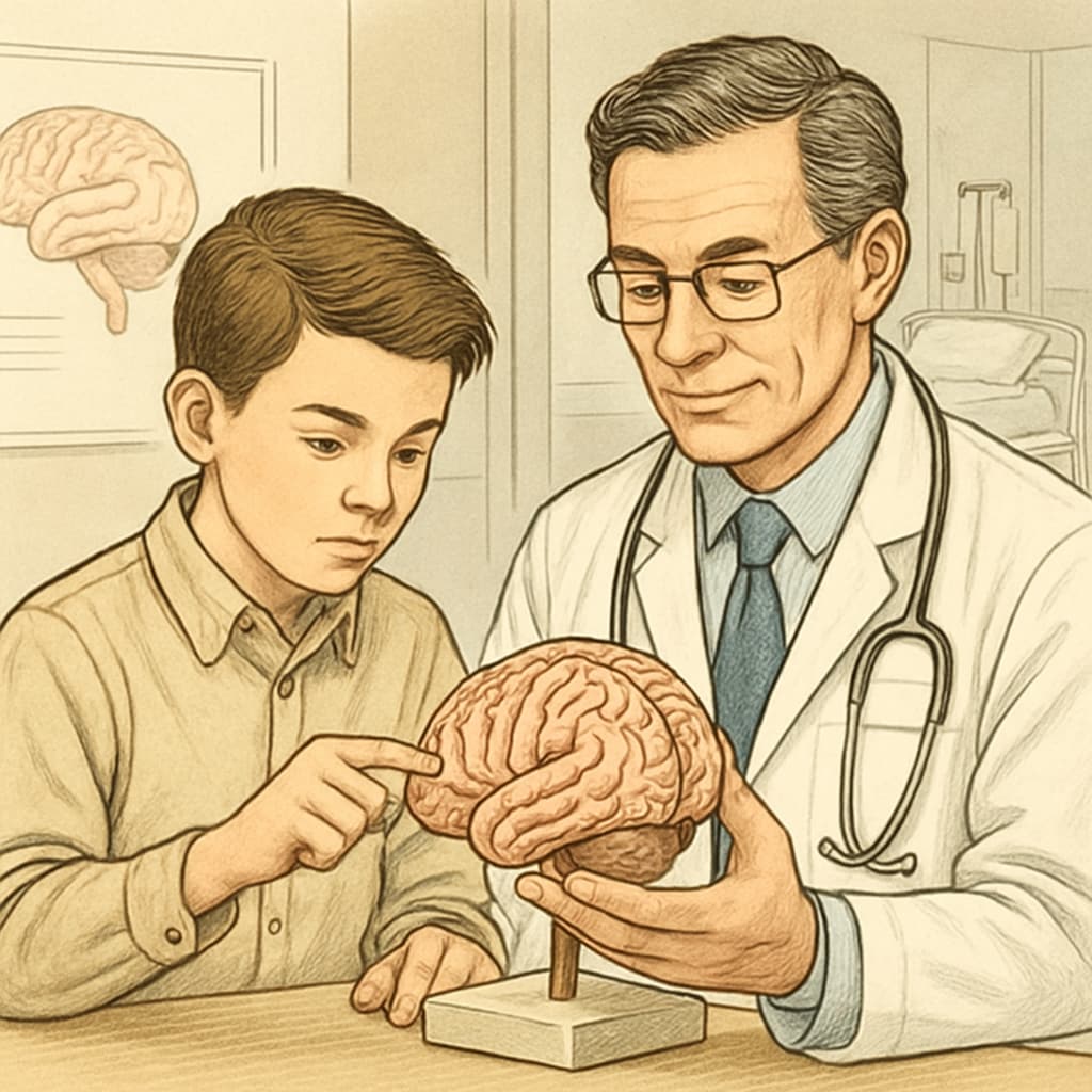 Future neurosurgeon developing skills through mentorship and hands-on learning