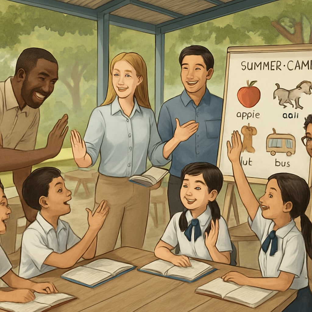 Thailand summer camp English teaching session with international educators