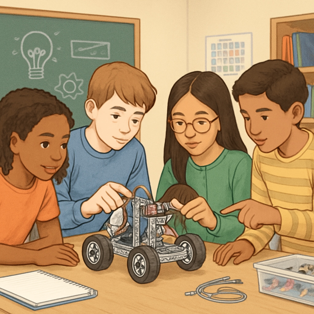 Students developing learning motivation through collaborative STEM activity