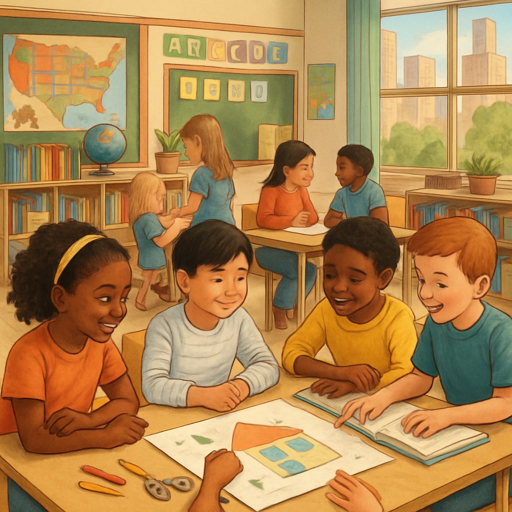 NYC public school students participating in classroom activities