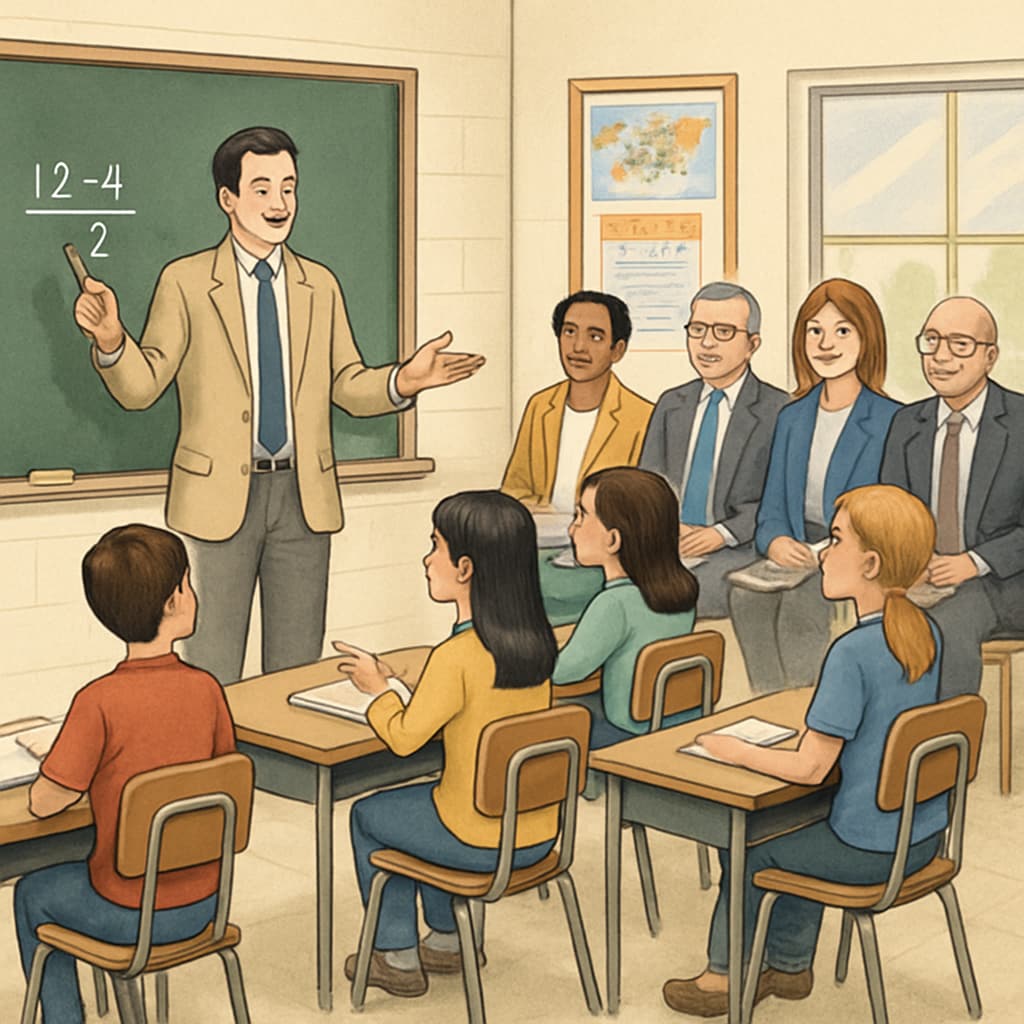 Teacher candidate demonstrating skills during private school recruitment process