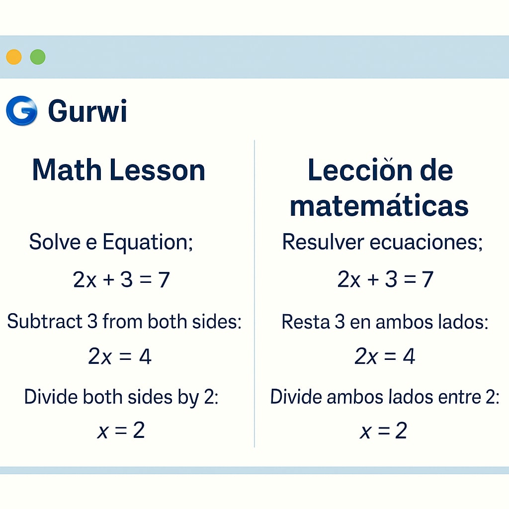 Multilingual platform feature in education app
