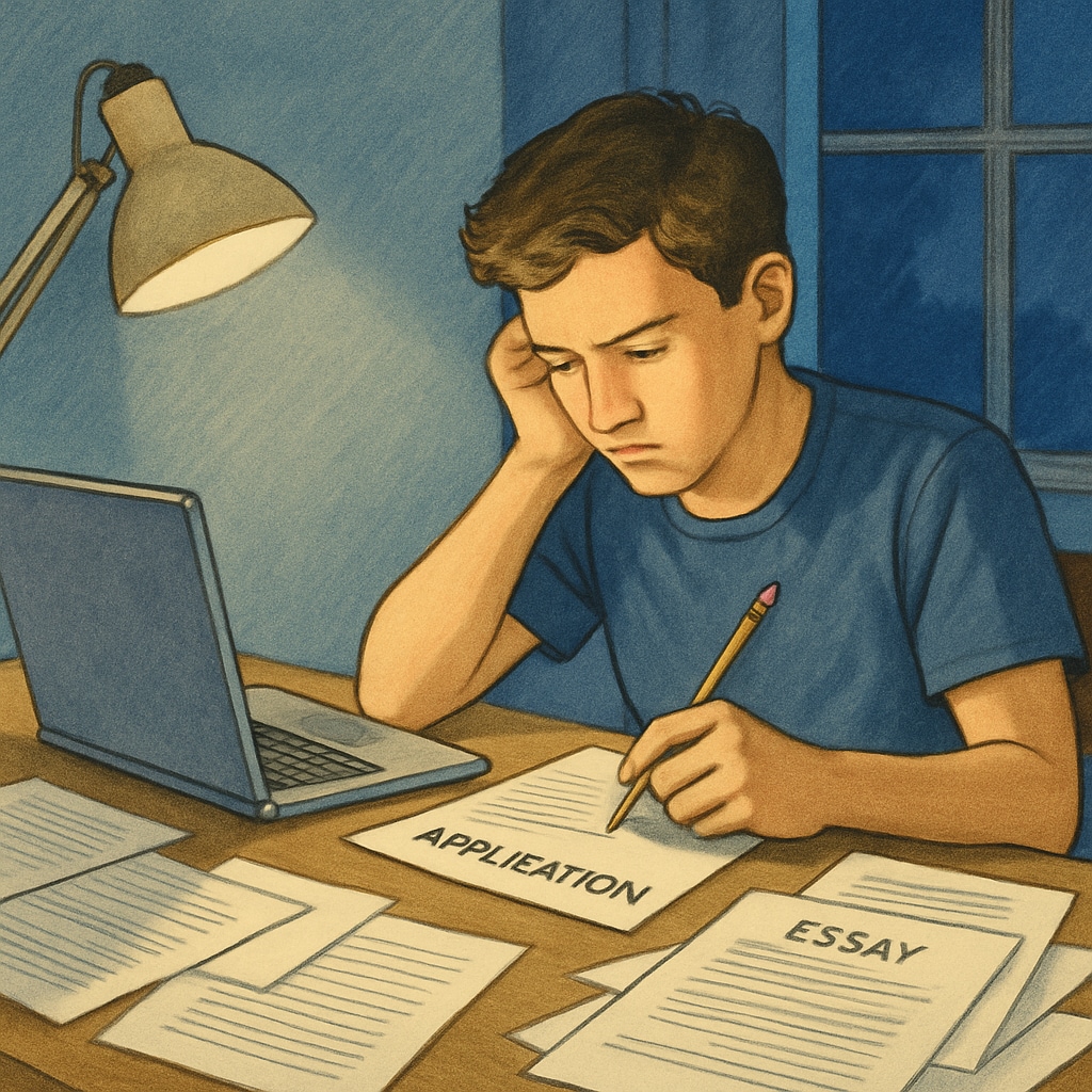 Student facing pressure during college application process