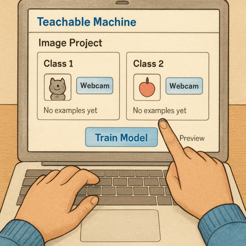 Undergraduate using browser-based AI tool under resource constraints