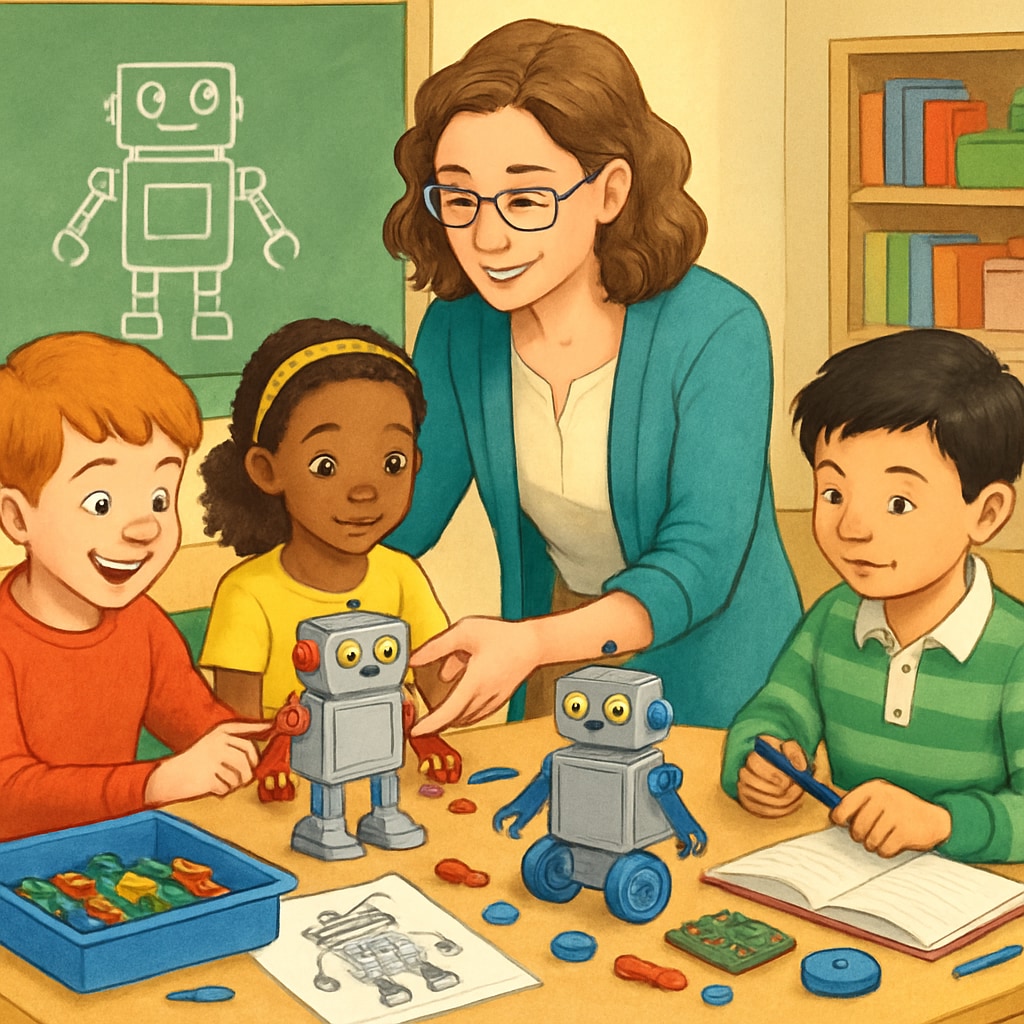 Teacher fostering self-directed learning in young students
