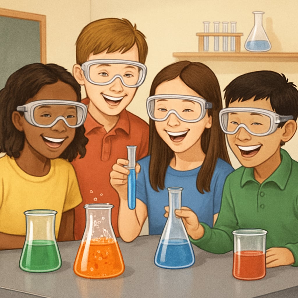 Students from different socioeconomic backgrounds enjoying science activity