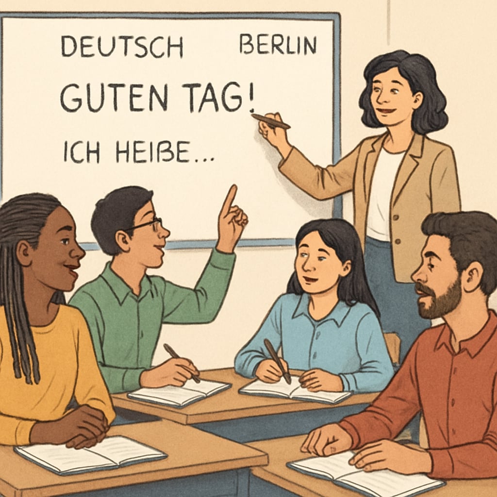 International students learning German to overcome language barriers while studying in Germany
