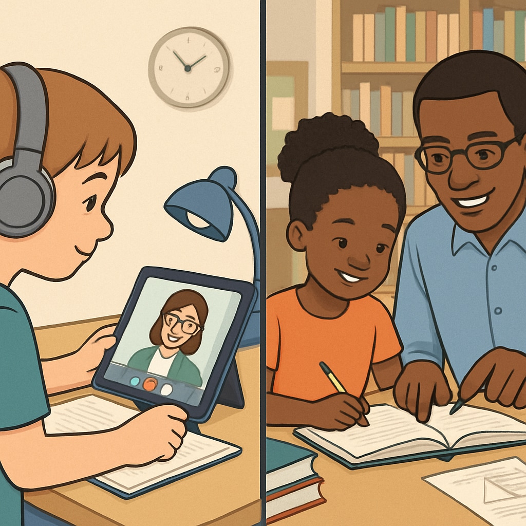 Comparison of online tutoring and traditional classroom learning environments