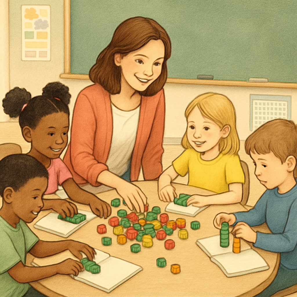 Teacher implementing differentiated instruction in mixed-age classroom