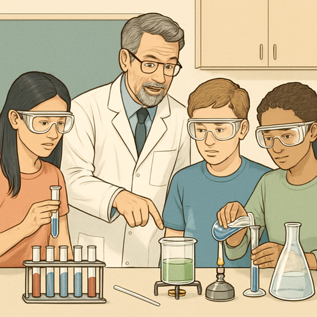 Educator guiding hands-on application of lifelong learning concepts