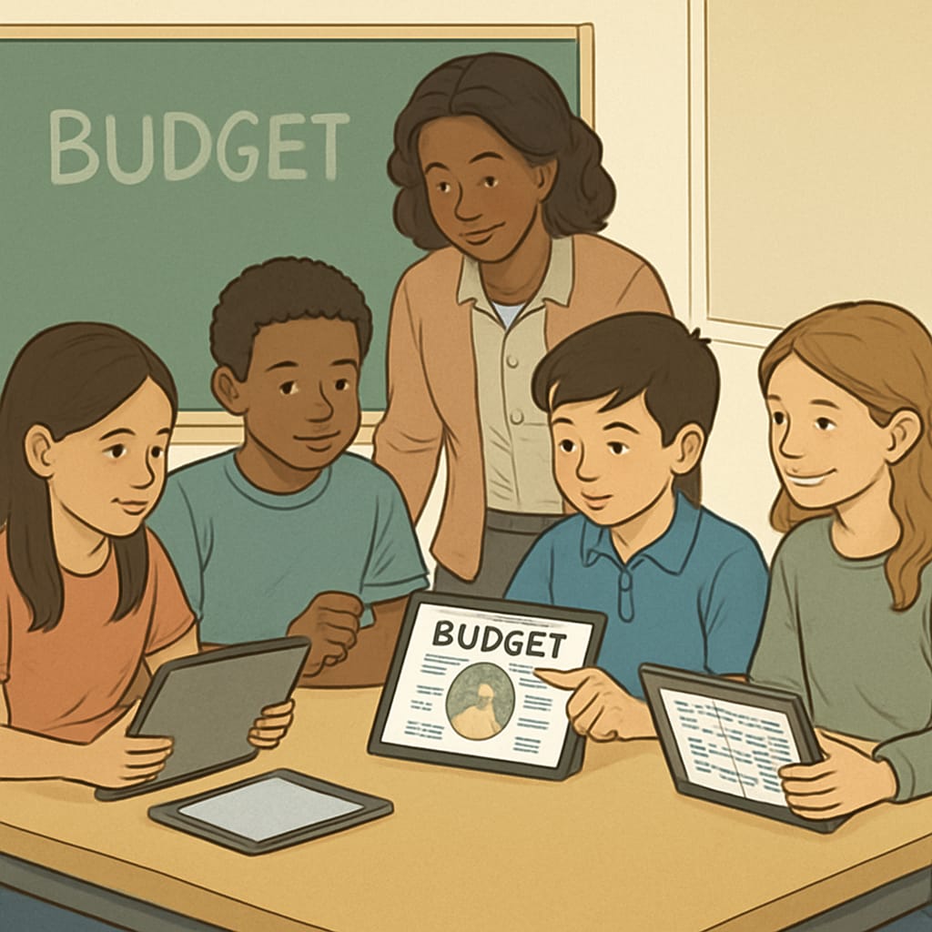 Financial literacy education in school classroom