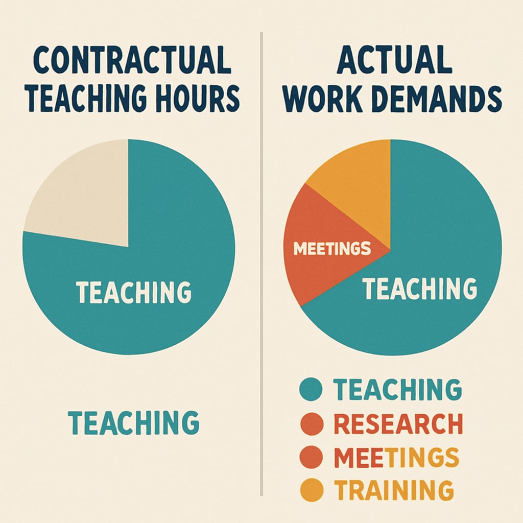 Visual representation of adjunct teacher workload imbalance