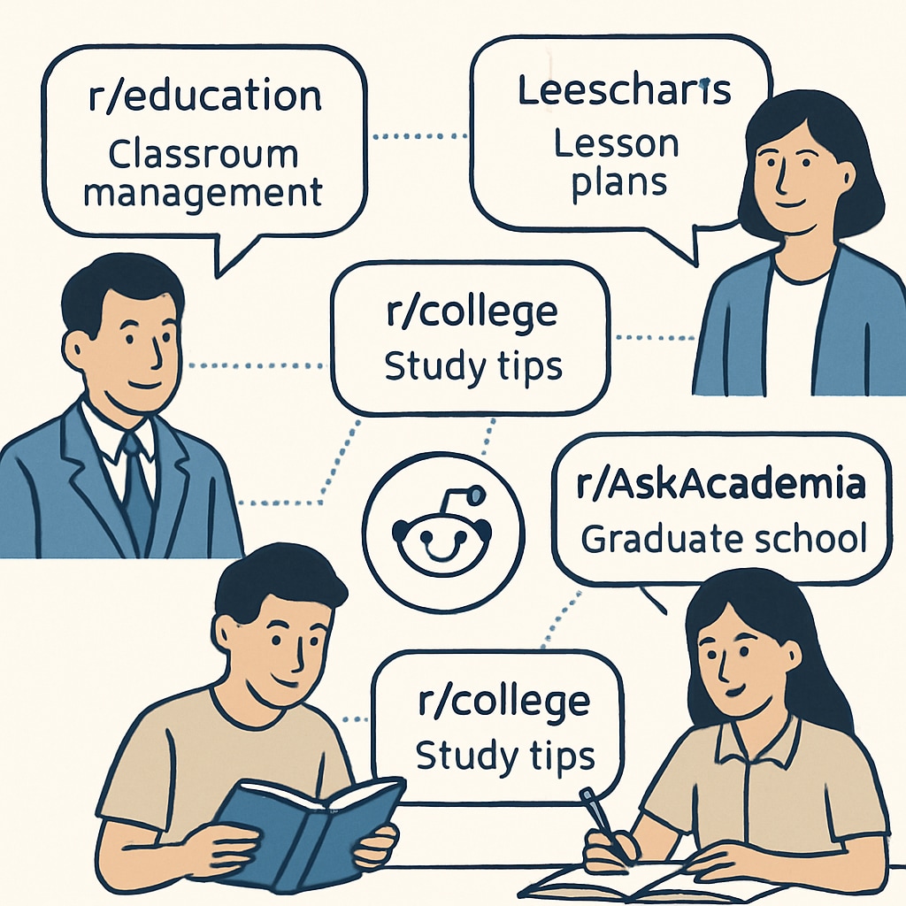 Education network visualization showing community rules and subreddit resources in action