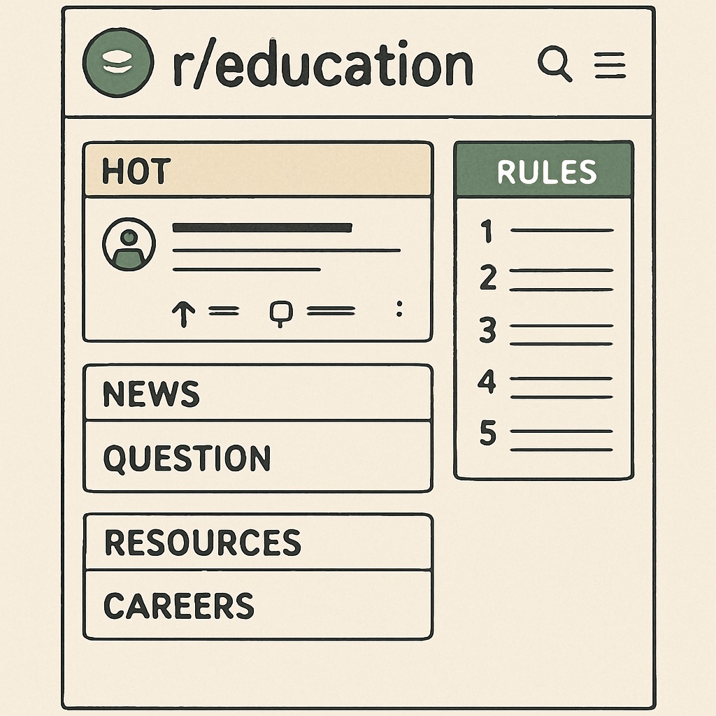 Example of education subreddit with proper community rules and resource organization