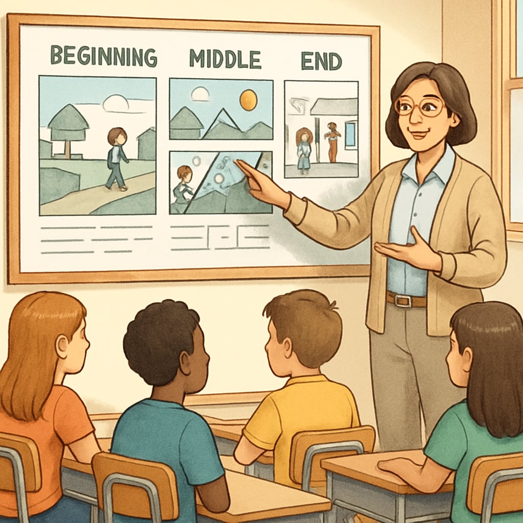 Visual demonstration of story-based educational approaches