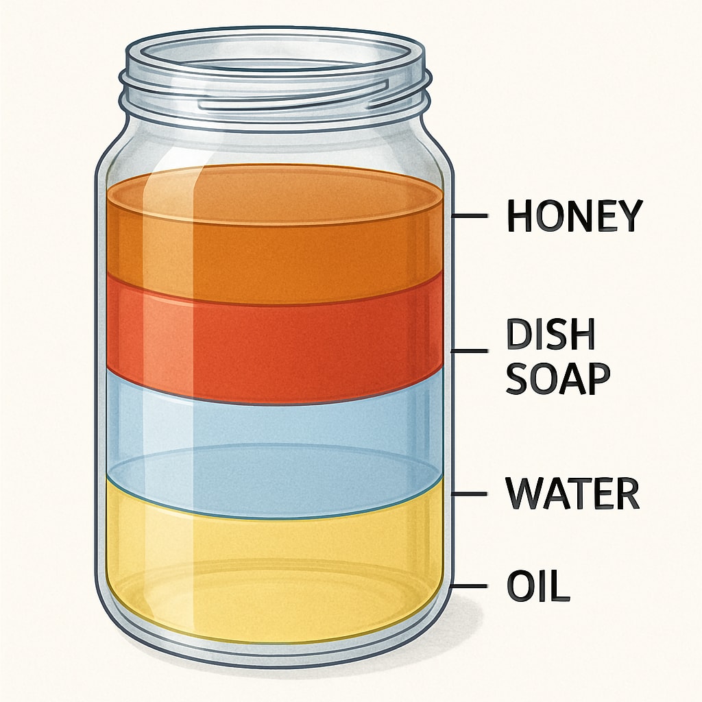 Kitchen density tower experiment as educational science resource